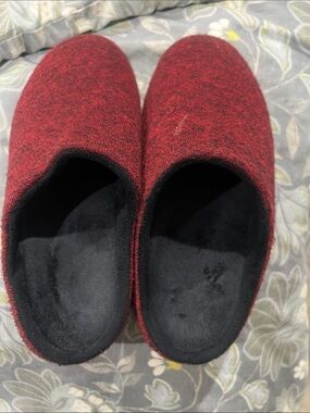Men or Women Red Slip-On Wool Comfort Slippers